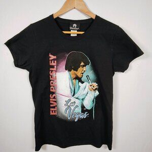 Graceland Women's Medium Elvis Presley Las‎ Vegas Rhinestones T-Shirt NWOT